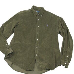 Ralph Lauren Men's Brown Corduroy Button Front Dress Shirt Size XL